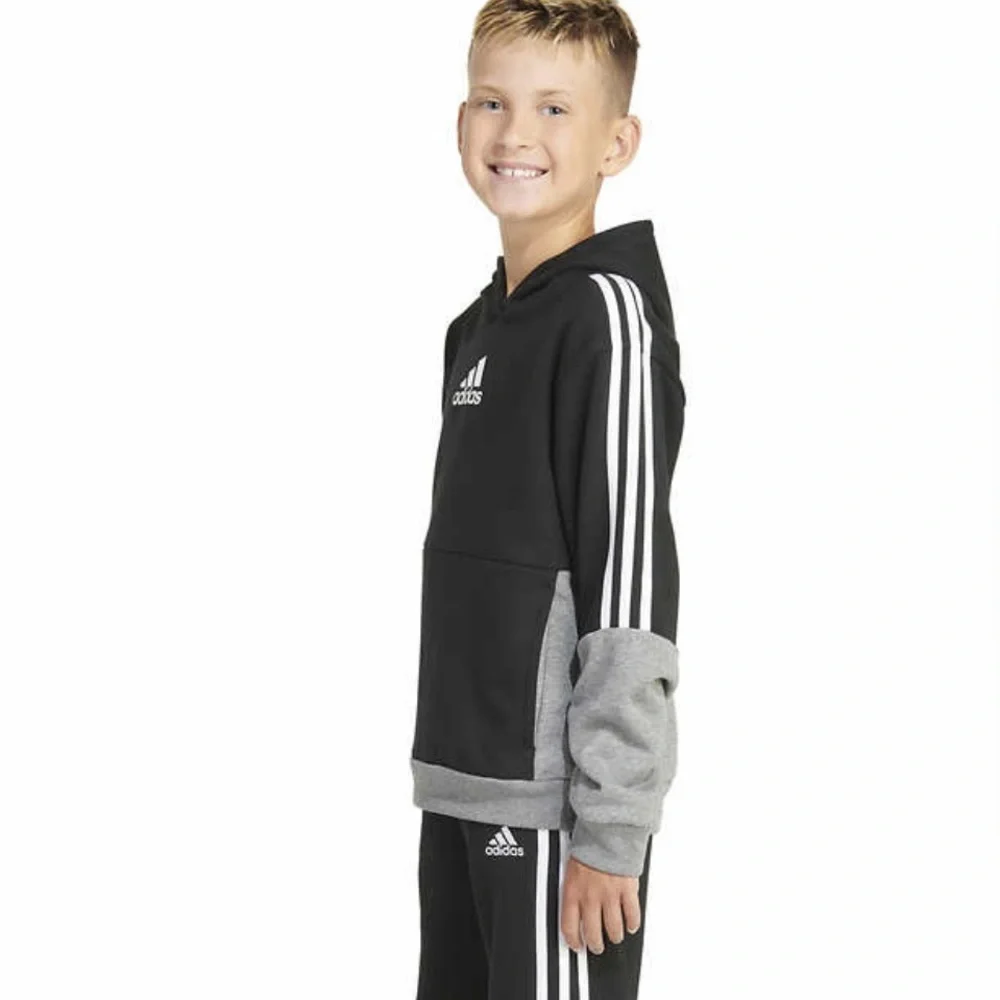 Adidas youth long sleeve essential fleece hoodie - Picture 3 of 5